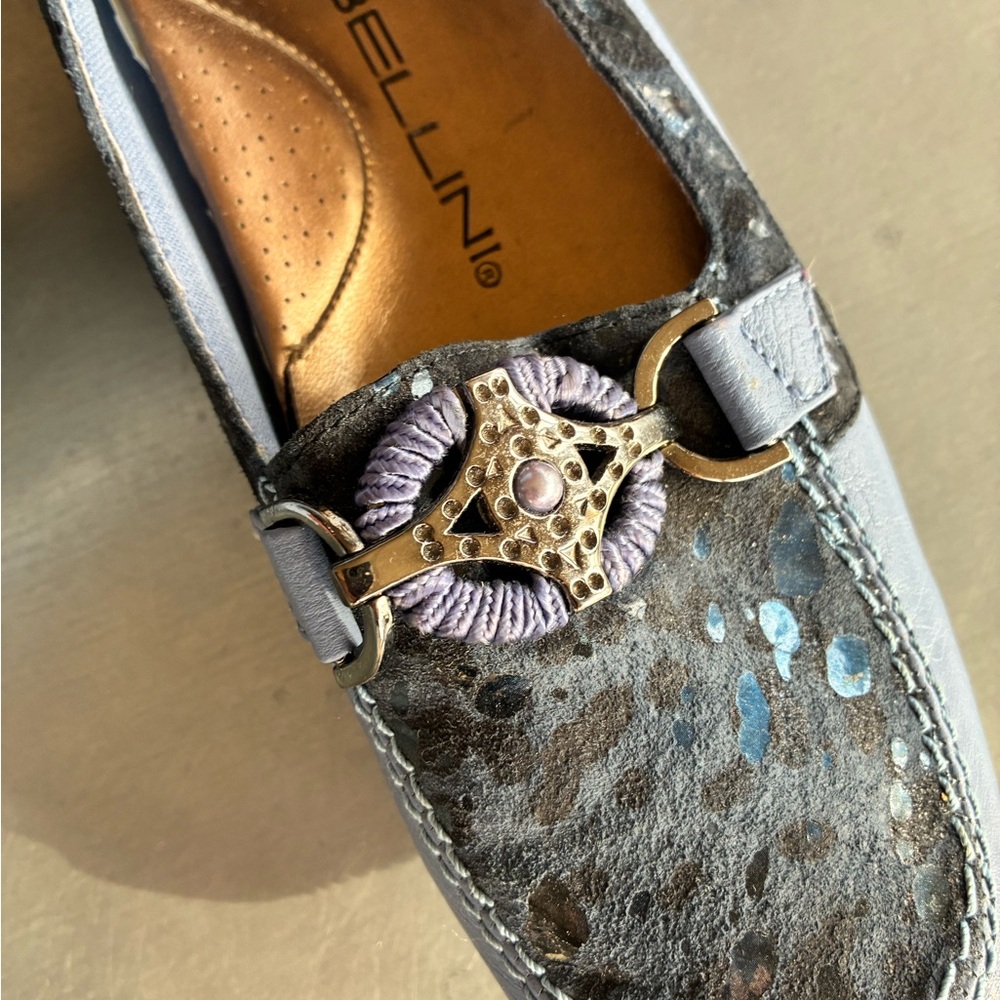 Bellini Women's Ornate Blue Suede Loafers SZ 7 - Picture 10 of 12